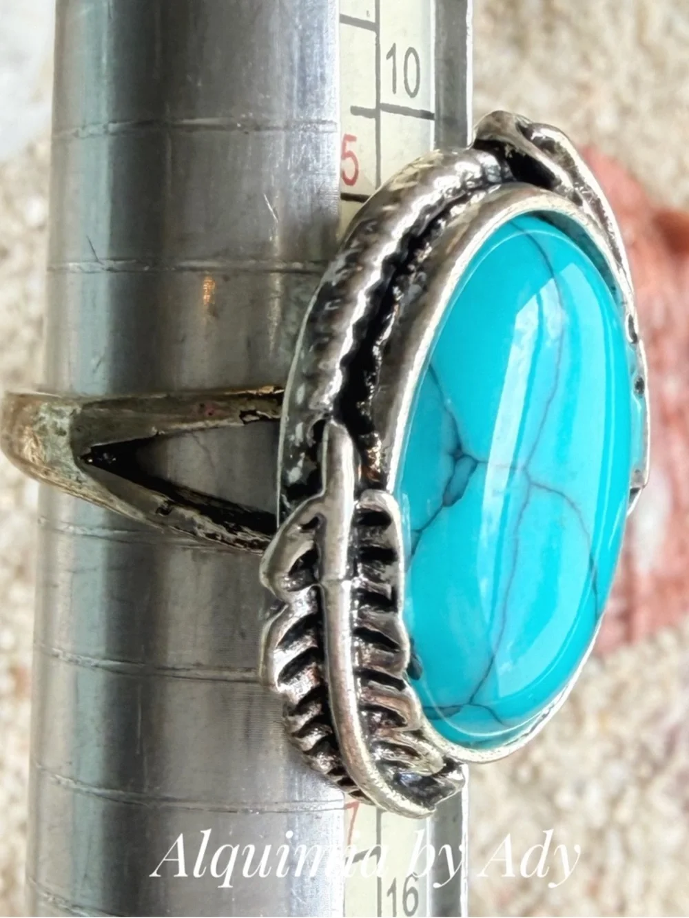 MONUMENTAL Bright Turquoise Oval Silver Ring
